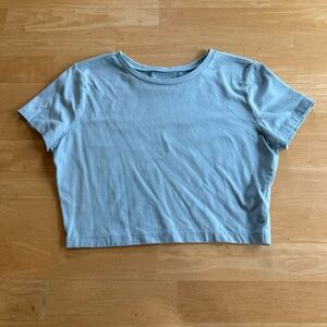 Light Blue Women's Crop Top Large